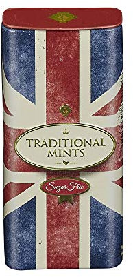 New English Teas Retro Union Jack Sugar Free Mints Travel Tin with Flip Lid 25g