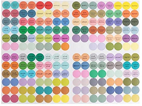 192 pièces/feuille Étiquettes adhésives colorées pratiques en papier pour bouchons de bouteilles d'huiles essentielles en verre - Étiquettes rondes blanches pour bouchons - Autocollants ronds en