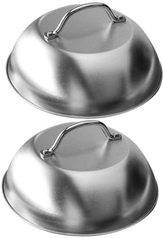 TINEASUR 2pezzi Coperchio Acciaio Inossidabile Per Pentole e Padelle Copertura Multifunzionale Rotonda e Facile Da Pulire Perfetta Per Cucina e Bbq Esterno