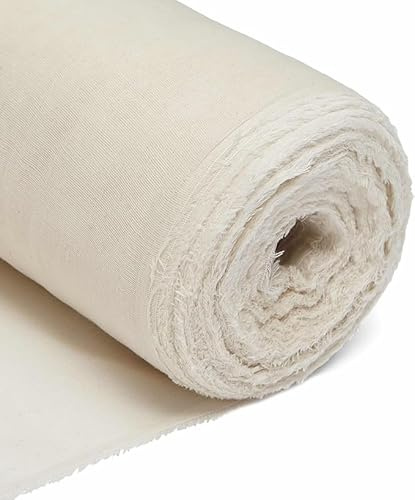 Bomullstyg 51 tum 55 GSM, 130 cm bred för bröllop och evenemang - tyg för draperi, dekoration och hantverk - mångsidig, perfekt för gör-det-själv-projekt - Craft Queen LTD (naturlig, 5 meter)