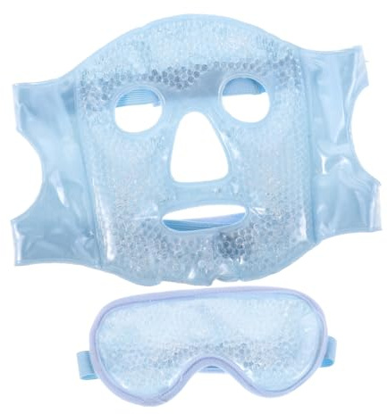 VICASKY Cooling Sleep Mask 2 Pack Snug Fit Adjustable Size Ice Packs for Eyes with Pvc Fabric and Cooling Ice for Sleeping and Facial Treatments