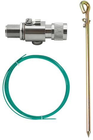 Pararrayos tipo N, 0 a 6 GHz 50 ohm, protector de sobretensiones para 3G, 4G, LTE, GPS, 2.4 GHz/5 GHz 900 MHz, radio jamón otro sistema de comunicación por satélite (N-M/N-F+sistema de puesta a tierra