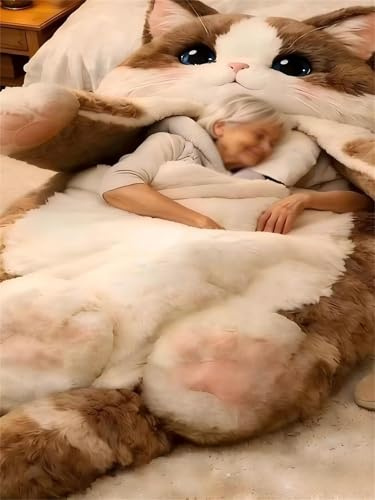 Sac De Couchage Pour Adultes, Sac De Couchage Enveloppant En Forme De Chat, Sac De Couchage Doux En Forme D'animal, Couverture Chaude, Pour Le-Camping, Les Soirées Pyjama, Les Voyages Et La Maison,D