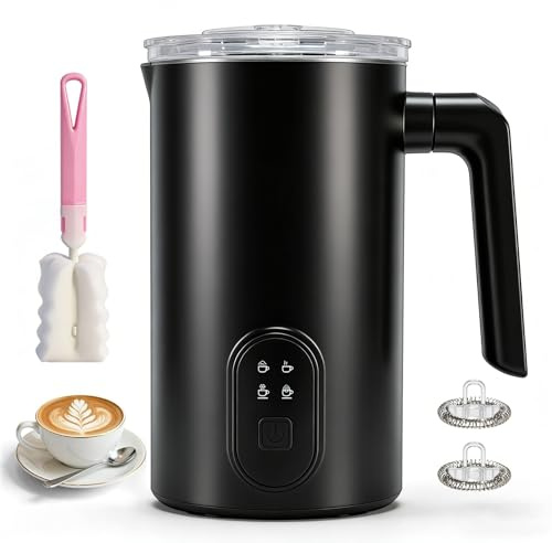 Montalatte elettrico, 4 in 1 automatico per latte da 350 ml, scalda latte caldo e freddo, latte in spugna elettrica, spegnimento automatico per latte, cappuccino