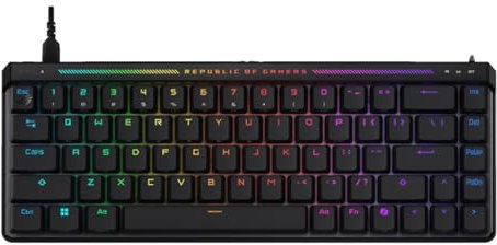 ASUS ROG Falchion Ace HFX, Tastiera Cablata Meccanica da Gaming, Illuminazione RGB, Switch Magnetici ROG HFX, Frequenza di Polling 8000 Hz, Doppia Porta Type-C, Tre Inclinazioni, Layout Italia, Nero
