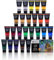 Artecho Acrylfarben Set Professional 24x60 ml, Acrylic Paint Set, Wasserfest und Lichtecht, Schnell Trocknend, Ideal für Leinwand, Holz, Stoff, Handwerk, Leder und Stein.