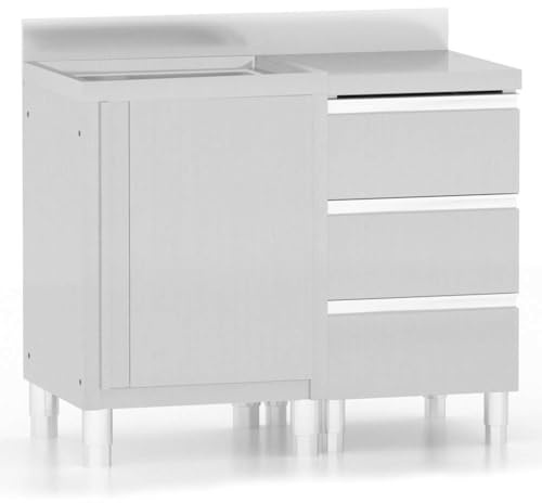 vidaXL Commercial Kitchen Cabinets 2 pcs Stainless Steel