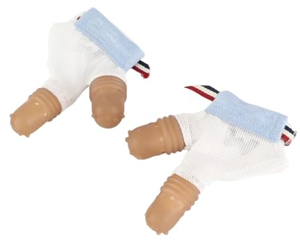 Protettore dito silicone per bambini neonati, succhiotto, protezione per 2 dita con fori traspiranti, blu (M)