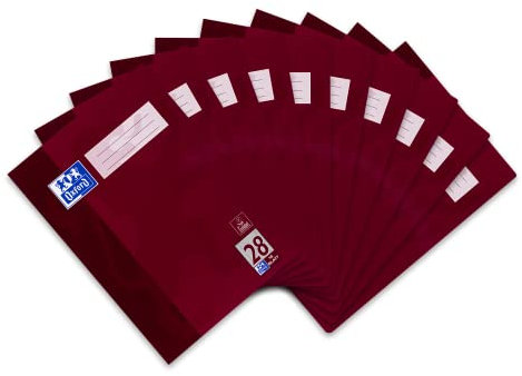 Oxford Schulheft A4, 16 Blatt, Lineatur 28, kariert, 10 Stück