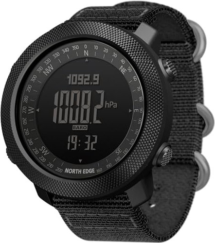 Kompass Höhenmesser Barometer Outdoor Militär Uhr Herren Digitaluhr Herrenuhr Digital Robuste Armbanduhr Tactical Watch Military Schrittzähler ohne app und Handy 5 ATM Wasserdicht Sport Junge