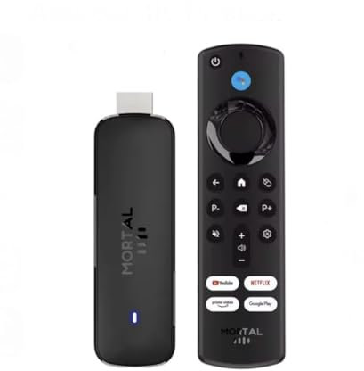 Mortal Android TV Streaming Stick, 4K UHD, WiFi 6, Voice Control Remote, YouTube Compatible (2GB 8GB)