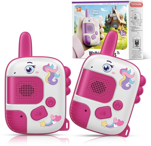 Talkie Walkie Enfants, Cadeau Licorne Fille 3 4 5 6 7 8 Ans Toki Walki Jouet Filles Garçon 3 4 5 6 7 8 Ans Talkie Walkie Licorne Cadeaux de Noël Enfants 3-7 Ans Jeux d'extérieur Cadeau Anniversaire