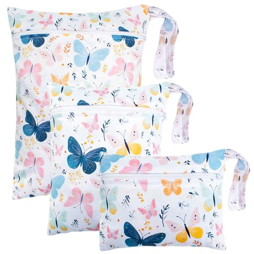 3 Pièces Sacs à Couches Lavables, 3 Tailles Wetbag, Sac Étanche Couche