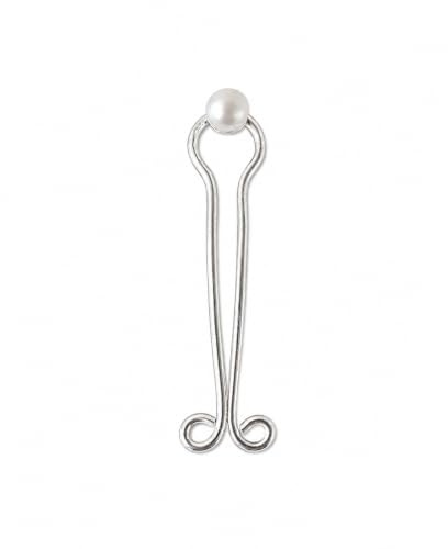 Faux piercing Christina en argent sterling avec perle naturelle | Bijoux intimes non percés