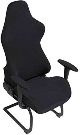 BTSKY Black Stretchable Gaming Chair Covers Slipcovers - Ergonomic Office Computer Game Chair Slipcovers For Computer Reclining Racing Style Office Chair (No Chairs)