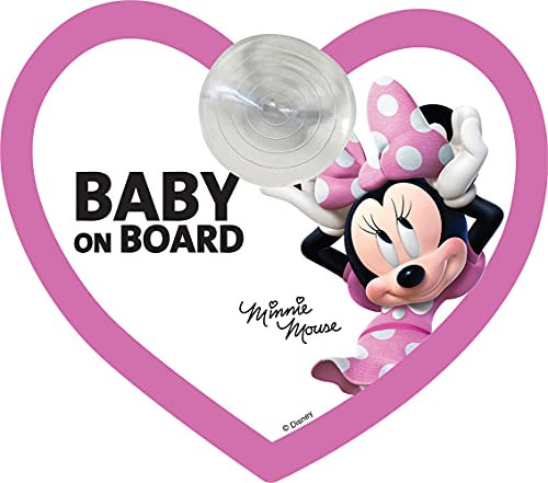 Bébé à bord, panneau de sécurité pour voiture bébé à bord Disney Minnie Mouse Mickey Mouse graphiques avec ventouse