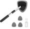 DINGFENG Windshield Cleaning Tool, Car Windscreen Cleaner Car Window Cleaner with Extendable Long Handle and 4 Washable Reusable Microfiber Pads, Auto Interior Exterior Glass Wiper Kit Office Home