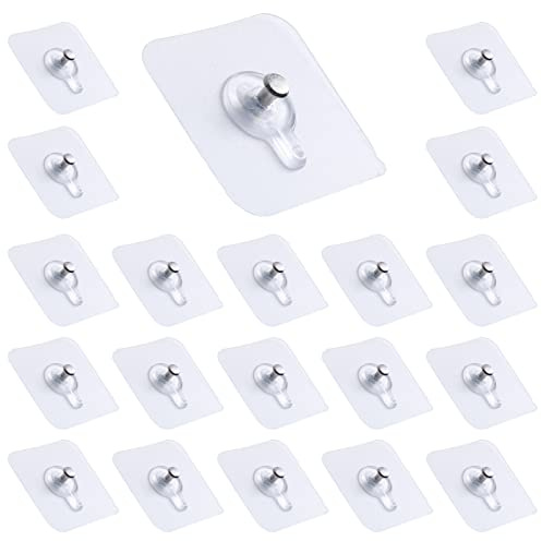 Tornillos Adhesivos Clavos Para Colgar Autoadhesivos 20pcs Ganchos Para Cuadros De Pared Adhesivos No Es Necesario Perforar Reutilizable Puede Soportar 5 Kg Tornillos Adhesivos 6x6cm