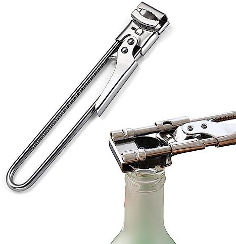 Apriscatole a Mano in Acciaio Inox, Apriscatole Manuale, Apri Barattoli Antiscivolo, Cavatappi, Apriscatole in Inossidabile,Cavatappi Universale