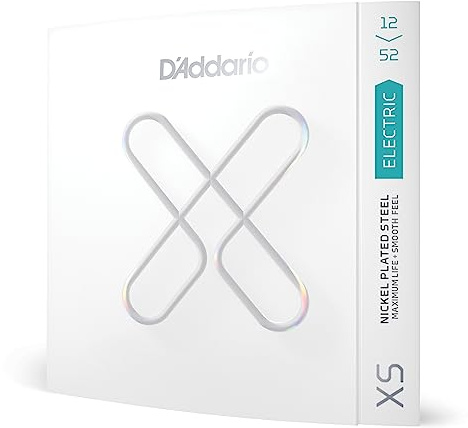 D'Addario Electric Guitar Strings, XS Nickel Coated, XSE1252W, Light Gauge Wound Third 12-52, 6-String Set, Pack of 1