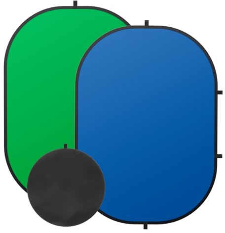 SEDGEWIN Fond d'écran Vert 150 x 200 cm Double Face avec Toile de Fond Pliable en Mousseline Chromakey avec Sac de Transport pour Studio Photo, Streaming, Jeux