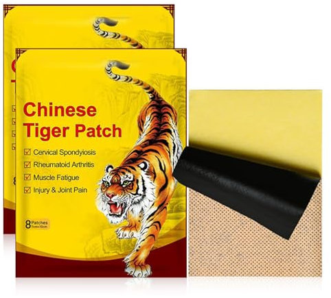 16 Pezzi Pezzi Cerotti Antidolorifici, Cerotto Antidolorifico della Tigre, Patch per Alleviare il Ddolore al Collo della Spalla per il Dolore alle delle Gambe in Vita Patch per Genitori, Lavoratori