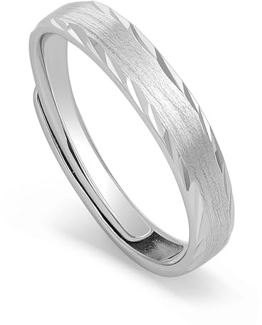 Meissa Alianzas de Plata para Pareja Anillos de Compromiso Ajustables para Hombres y Mujeres Plata de Ley 925 Juego Nupcial Regalo, Mujer 3,2mm