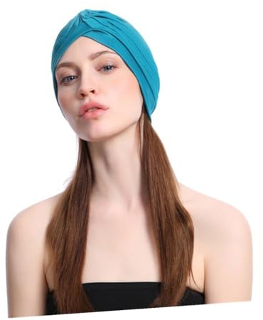 AKOOSY Bandeau Cheveux Élastique Femme pour Bain et Visage Protection Anti-humidité Unique Confortable Bandeau Pratique pour Spa et Sport Couleur Vert Foncé