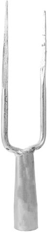 KONTONTY Fourche de Jardin en Acier à Deux Dents pour Désherbage et Aération du Sol, Tête Droite 2 Dents, Compatible Manche 3,5 CM, Outil Manuel pour Potager et Massifs de Fleurs en