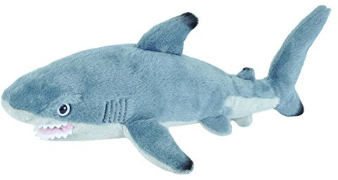 Wild Republic Cuddlekins Mini Requin Pointe Noire, Animal en Peluche, 20 cm, Cadeau pour Bébés, Peluche Écologique, Rembourrage Fabriqué à Partir de Bouteilles d’Eau Recyclées