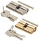 KOTARBAU® Cilindro 25/25 de dos entradas, Cilindro para puertas de perfil europeo, Latón niquelado, Cilindro de alta seguridad, Cilindro Bombin Cerradura para puertas 3 llaves, Antibumping Antitaladro