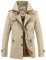 Sanahy Herren Vintage Schaffell Jacke Pelz Lederjacke Kaschmir Shearling Mantel Klassischer Kerbkragen Wollmischung Erbsenmantel, khaki, L