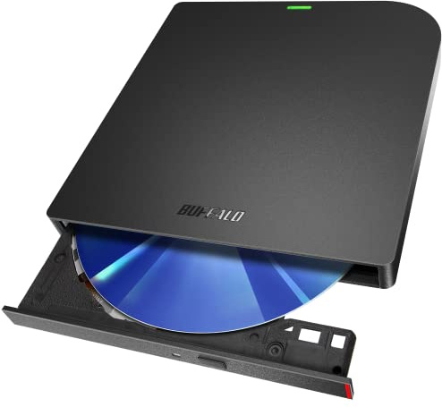 Buffalo USB 3.2 (Gen1) / 3.0 Blu-ray Drive, Writing, Playback, Editing Software, Bus Power (with Power Supply Cable) External Thin Portable BD Domestic Manufacturer Windows / Mac BRXL-PUS6U3-BK/N