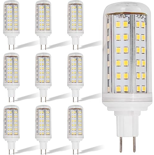 (Paquete de 10) Bombilla LED G8.5 de 10 vatios, 1000 lúmenes, fuente de luz regulable G8.5, bombilla LED de maíz con base bipin G8.5 (equivalente a halógenos de 100 vatios), brillo ajustable 10%-100%