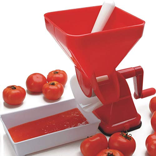 Topyond - Prensa de tomates de alta eficiencia manual para salsa y colador de alimentos (PP para frutas y verduras, herramienta de cocina para salsa de tomate casero