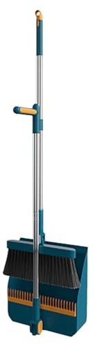 Balayeuse Rotative 180° Balai, Pelle à Balai avec Peigne, Ensemble Long Manche Outils Nettoyage Maison Cuisine Chambre Bureau Extérieur Intérieur