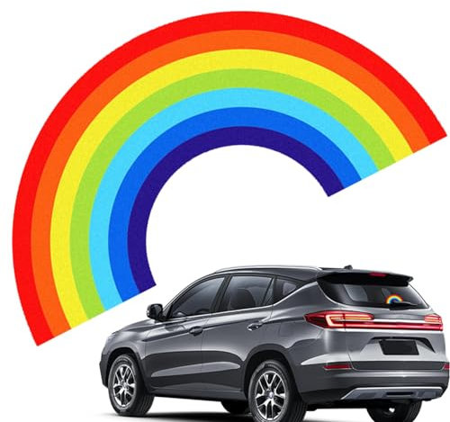Regnbågsdekal för bil, regnbåge bildekal och dekaler, väderbeständig, levande bilvindrutedekal | regnbågsbiltillbehör, vattentäta bilklistermärken, unika