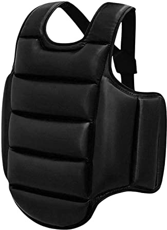LeeQinersw Scudo Toracico per Pettorale, Protezione per Karate, Boxe, Judo Arti Marziali, Taekwondo, Gilet Protettivo per Pugni Pesanti, Donne, Uomini, Bambini, Sparring, Allenament, Nero XL