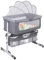 WODFARR Lit Cododo Bébé 2 en 1, Berceau Cododo avec Matelas et Moustiquaire, Berceau Bébé, Capacité de Charge 50KG, Réglage de la Hauteur (92 * 58 * 70-87cm,Gris)