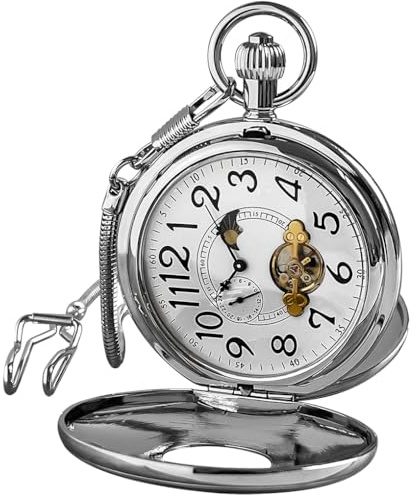 VIGOROSO Tourbillon Watch Men Mechanical Pocket Watches for Men with Chain