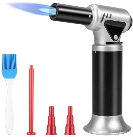 Carehabi Cannello da Cucina Fiamma Ossidrica Portatile Bruciatore a Gas per Cucinare, Cuocere, Barbecue, Campeggio (Gas Butano Non Incluso)