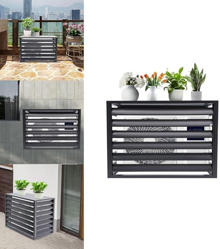Ywanwj Air Source Heat Pump Cover 1.5P Outdoor Condenser with Aluminum Air Conditioning Protective Hide Air Con Noise Reduction Multifunctional Plant Rack for Outdoors