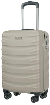PUCCINI Polykarbonat resväska Valencia hårt skal handbagage vagn lätt resväska med tvillinghjul M-L-XL, Champagneglas, M, handbagage