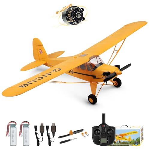 CKYSCHN WLtoys A160 J3 RC Plane Brushless 3D, 5CH Remote Control Airplane for Adult, 6-Axis Gyro 2.4G RC Aircraft with 2 Batteries – Ideal Gift for Aviation Enthusiasts