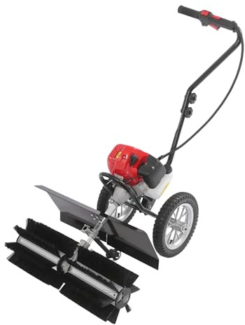 Sopmaskin, bensin, 1,7 hk, 43 cc motorkvast, handskjutningsmaskin, 8 500 rpm, snösläde, sveper för trottoar, gräs, snö, rengöring, gräsmatta