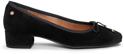 miMaO Nina – Bailarina de tacón bajo en Piel de Serraje Negro, EU 37