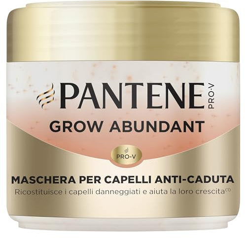 Pantene Grow Abundant Maschera Anti-Caduta 300ml, Rende i Capelli Secchi e Danneggiati Più Lunghi e 10 Volte Più Forti, Aumenta la Resistenza Contro la Rottura, 2000mg Pro-V B5 Complex + Aminoacidi