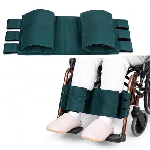 Cinturón de Sujeción de Piernas para Silla de Ruedas, Correa de Seguridad Transpirable para Ancianos y Discapacitados, Ajustable hasta 50cm, Algodón Lavable