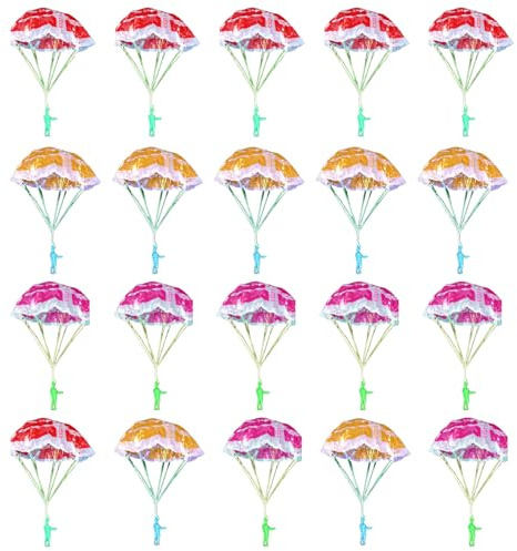 OSNIYAW 20 Pack Parachute Toy, Tangles Frees Throwing Toy Parachute, Outdoor Toss It Up Flying for Kids Boys and Girls Gifts Outdoor Flying
