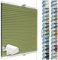 SchattenFreude Waben-Plissee für Fenster | 100% verdunkelnd/Blackout | Mit Klemm-Haltern | Klemmfix ohne Bohren | Grün (Weiße Rückseite), Breite: 80cm x Höhe: 150cm